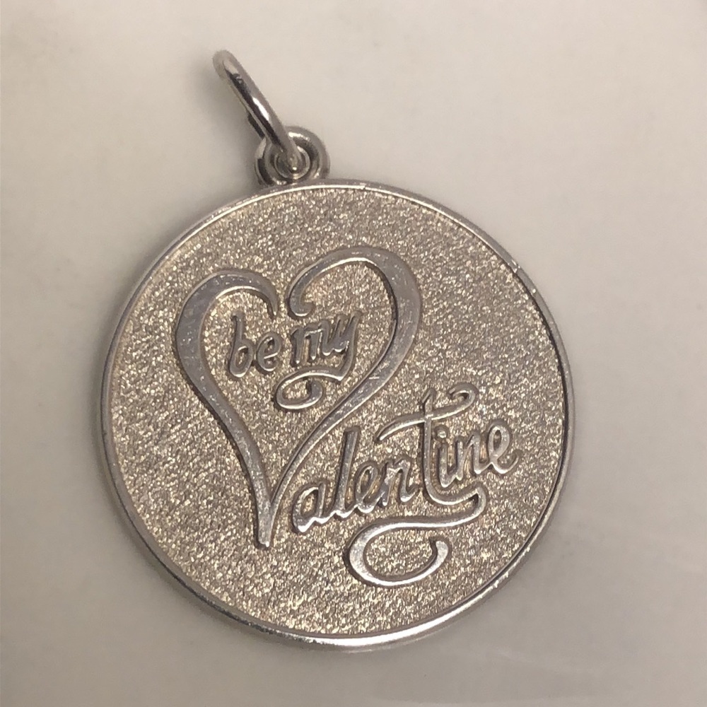 Be my Valentine sterling silver vintage pendant bracelet‎ charm